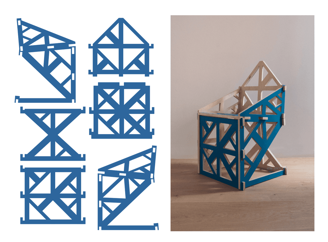 Seating Arrangement #2, Digital Schematic (left), Chair (right)